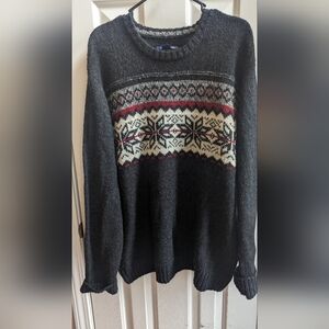 Men's Black Patterned Sweater